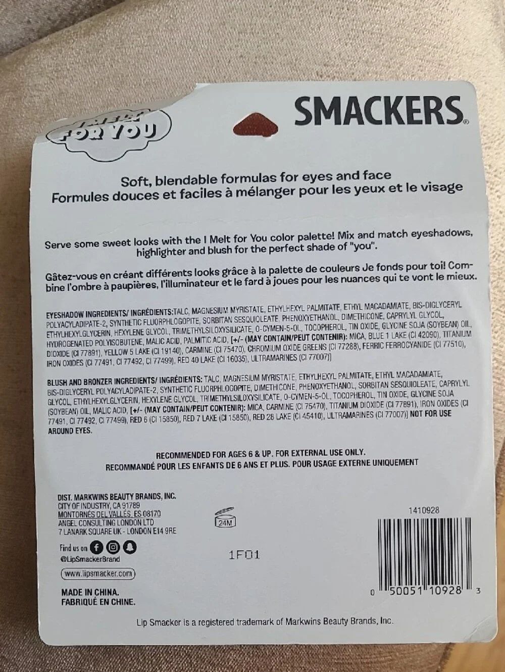 Smackers I Melt For You Shimmer Eyeshadow Palette - Pastel Pink & Blue